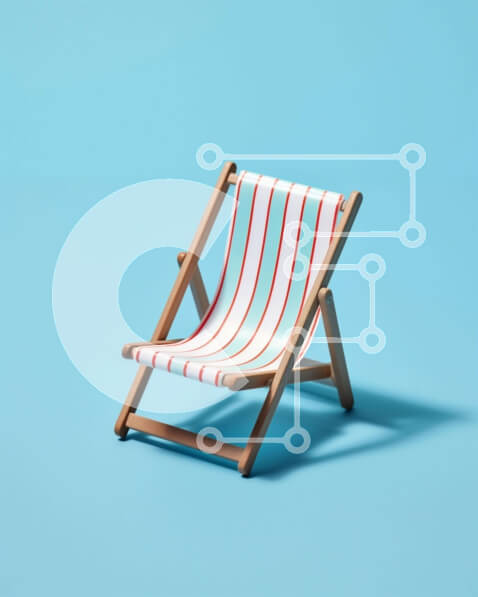 Intra Συλλεκτικό Ξύλινο Παζλ Plywood  4mm - Ξύλινη ξαπλώστρα σε μπλε φόντο Σε Ξύλινο Κουτί - Διαστάσεις Puzzle: 10x10 cm – 25 κομμάτια