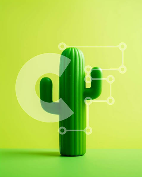 Σετ των 2 Intra Συλλεκτικό Ξύλινο Παζλ Plywood  4mm - Πράσινος κάκτος σε πορτοκαλοκίτρινο φόντο Σε Ξύλινο Κουτί - Διαστάσεις: 10x10 cm – 25 κομμάτια