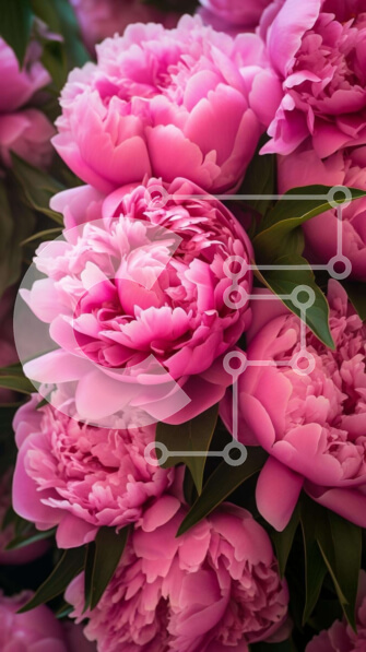 Σετ των 2 Intra Συλλεκτικό Ξύλινο Παζλ Plywood  4mm - Μπουκέτο με ροζ παιώνιες και ανάμεικτα λουλούδια Σε Ξύλινο Κουτί - Διαστάσεις: 10x10 cm – 25 κομμάτια