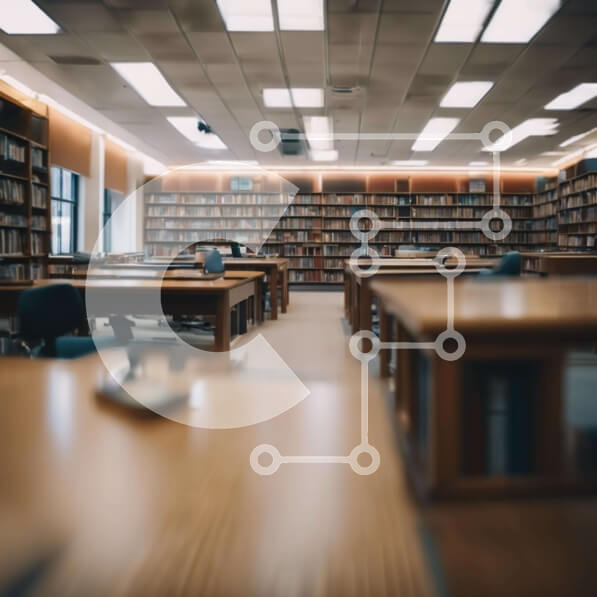 Intra Συλλεκτικό Ξύλινο Παζλ Plywood  4mm - Άδεια βιβλιοθήκη με ράφια και γραφεία Σε Ξύλινο Κουτί - Διαστάσεις Puzzle: 10x10 cm – 25 κομμάτια