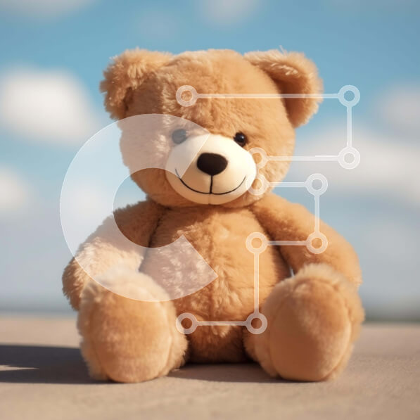 Intra Συλλεκτικό Ξύλινο Παζλ Plywood  4mm - Καφέ αρκουδάκι που κάθεται στο έδαφος με θέα στον ουρανό Σε Ξύλινο Κουτί - Διαστάσεις: 10x10 cm – 25 κομμάτια