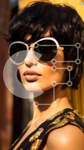 Intra Συλλεκτικό Ξύλινο Παζλ Plywood  4mm - Κομψή γυναίκα με γυαλιά ηλίου και updo μαλλιά Σε Ξύλινο Κουτί - Διαστάσεις Puzzle: 10x10 cm – 25 κομμάτια