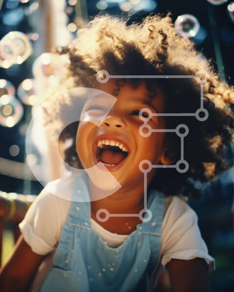 Intra Συλλεκτικό Ξύλινο Παζλ Plywood  4mm - Νεαρό κορίτσι που παίζει με σαπουνόφουσκες στην παιδική χαρά Σε Ξύλινο Κουτί - Διαστάσεις Puzzle: 10x10 cm – 25 κομμάτια