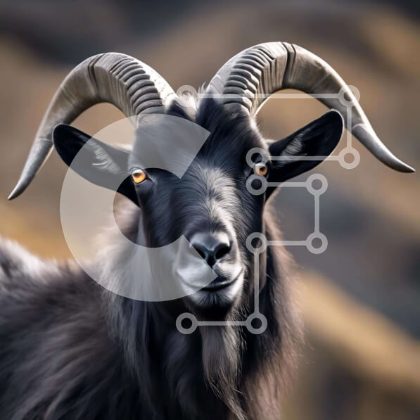 Intra Συλλεκτικό Ξύλινο Παζλ Plywood  4mm - Μεγαλοπρεπής Μαύρη Κατσίκα με μεγάλα κέρατα Σε Ξύλινο Κουτί - Διαστάσεις: 10x10 cm – 25 κομμάτια