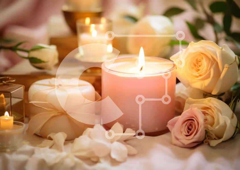 Intra Συλλεκτικό Ξύλινο Παζλ Plywood  4mm - Κεριά και Ανθοσύνθεση Σε Ξύλινο Κουτί - Διαστάσεις Puzzle: 10x10 cm – 25 κομμάτια