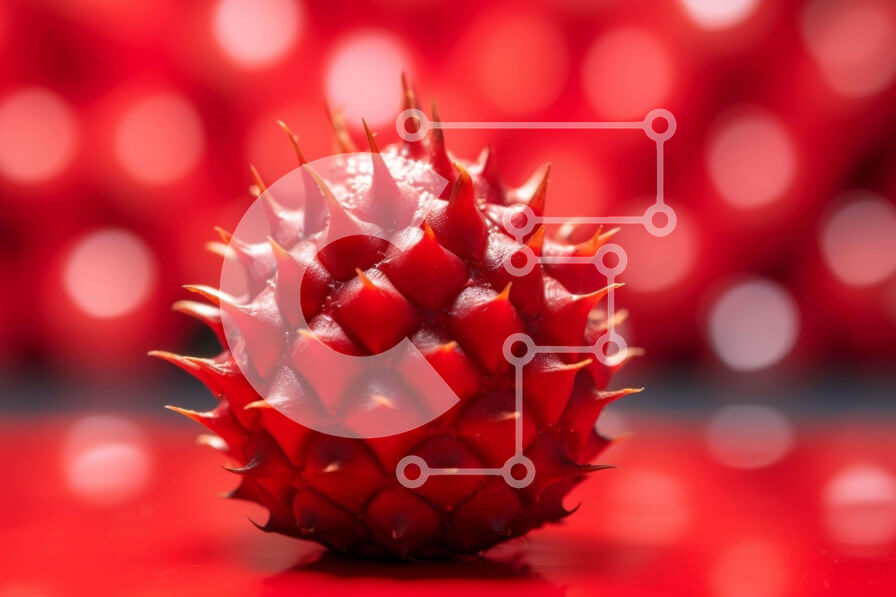 Intra Συλλεκτικό Ξύλινο Παζλ Plywood  4mm - Κόκκινα αιχμηρά φρούτα σε αφηρημένο κόκκινο φόντο Σε Ξύλινο Κουτί - Διαστάσεις: 10x10 cm – 25 κομμάτια