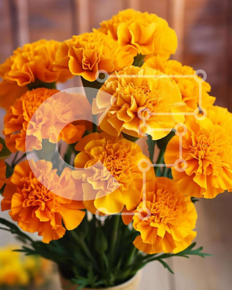 Intra Συλλεκτικό Ξύλινο Παζλ Plywood  4mm - Κίτρινα λουλούδια σε βάζο σε αντίκες ξύλινο τραπέζι Σε Ξύλινο Κουτί - Διαστάσεις: 10x10 cm – 25 κομμάτια