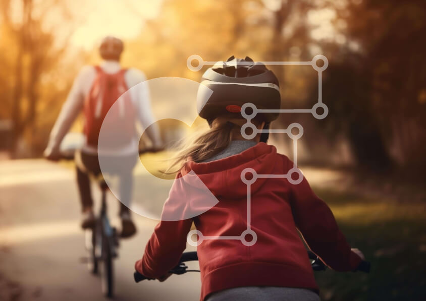 Intra Συλλεκτικό Ξύλινο Παζλ Plywood  4mm - Οικογενειακή περιπέτεια ποδηλασίας Σε Ξύλινο Κουτί - Διαστάσεις Puzzle: 10x10 cm – 25 κομμάτια