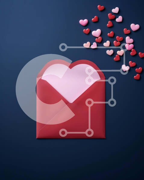 Intra Συλλεκτικό Ξύλινο Παζλ Plywood  4mm - Φάκελος του Αγίου Βαλεντίνου με άνοιγμα σε σχήμα καρδιάς και διάσπαρτες καρδιές Σε Ξύλινο Κουτί - Διαστάσεις: 10x10 cm – 25 κομμάτια