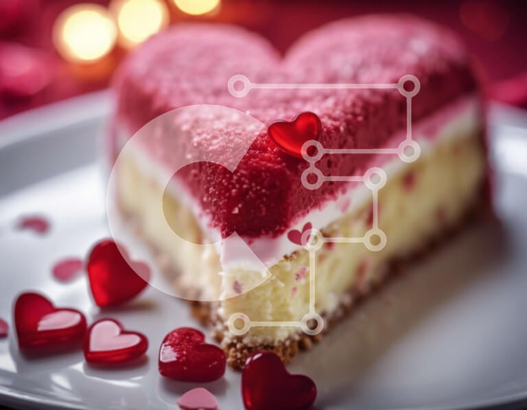 Σετ των 2 Intra Συλλεκτικό Ξύλινο Παζλ Plywood  4mm - Κέικ σε σχήμα καρδιάς με Red Frosting και Sprinkles Σε Ξύλινο Κουτί - Διαστάσεις: 10x10 cm – 25 κομμάτια