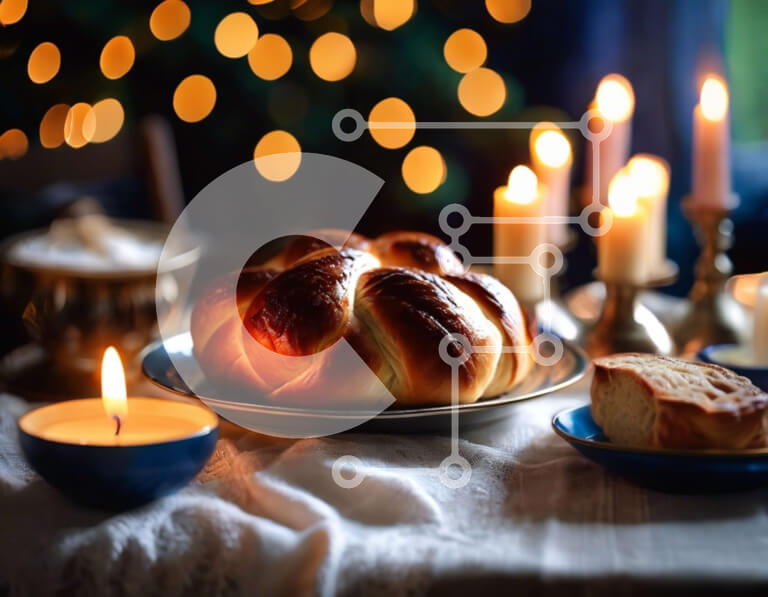 Σετ των 2 Intra Συλλεκτικό Ξύλινο Παζλ Plywood  4mm - Πιάτο ψωμιού με κεριά στο τραπέζι Σε Ξύλινο Κουτί - Διαστάσεις: 10x10 cm – 25 κομμάτια