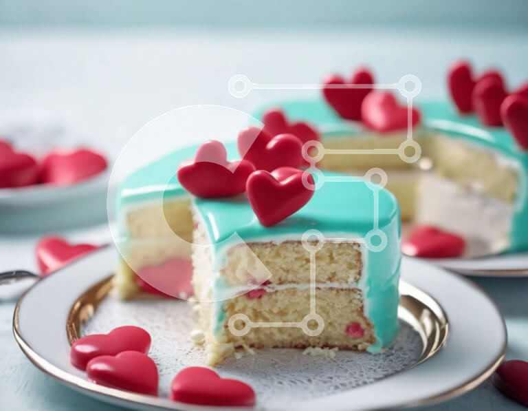 Σετ των 2 Intra Συλλεκτικό Ξύλινο Παζλ Plywood  4mm - Κέικ σε σχήμα καρδιάς με φράουλες καλυμμένες με σοκολάτα Σε Ξύλινο Κουτί - Διαστάσεις: 10x10 cm – 25 κομμάτια