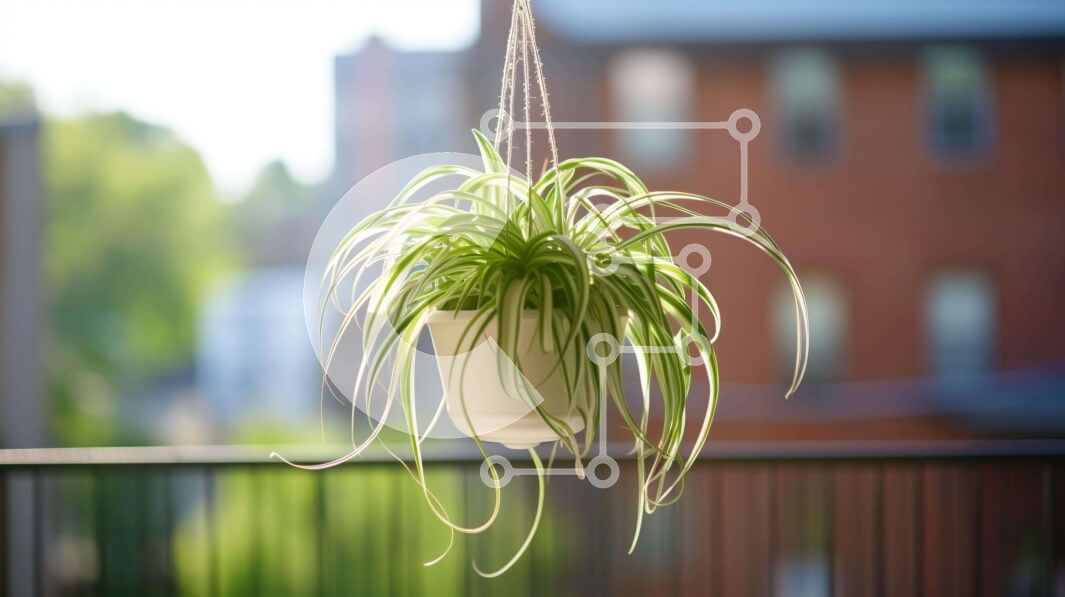 Intra Συλλεκτικό Ξύλινο Παζλ Plywood  4mm - Φυτό σε γλάστρα που κρέμεται από το κιγκλίδωμα του μπαλκονιού Σε Ξύλινο Κουτί - Διαστάσεις: 10x10 cm – 25 κομμάτια