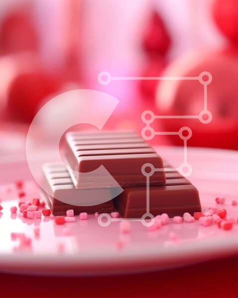 Σετ των 2 Intra Συλλεκτικό Ξύλινο Παζλ Plywood  4mm - Εορταστικές μπάρες σοκολάτας στοίβα σε λευκό πιάτο Σε Ξύλινο Κουτί - Διαστάσεις: 10x10 cm – 25 κομμάτια