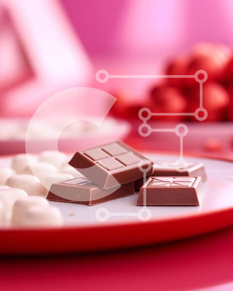 Σετ των 2 Intra Συλλεκτικό Ξύλινο Παζλ Plywood  4mm - Ημέρα του Αγίου Βαλεντίνου σοκολάτα και γλυκές λιχουδιές με κόκκινα τριαντάφυλλα Σε Ξύλινο Κουτί - Διαστάσεις: 10x10 cm – 25 κομμάτια