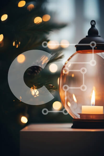 Intra Συλλεκτικό Ξύλινο Παζλ Plywood  4mm - Χριστουγεννιάτικο φανάρι με κερί και χριστουγεννιάτικο δέντρο Σε Ξύλινο Κουτί - Διαστάσεις: 10x10 cm – 25 κομμάτια