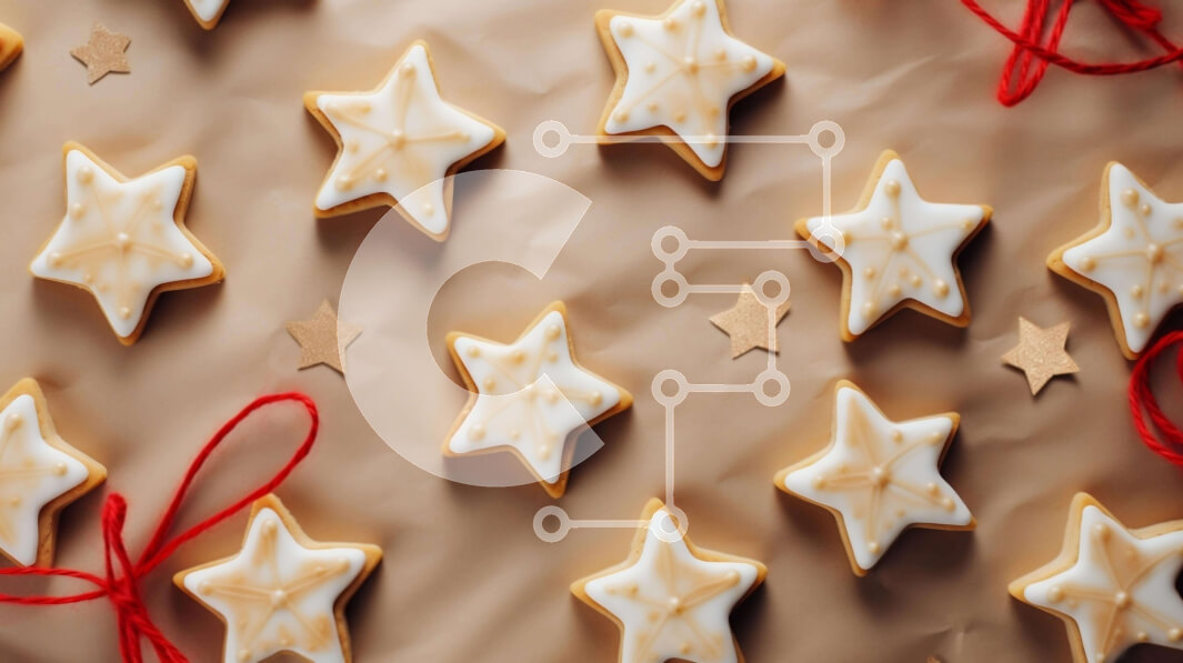 Intra Συλλεκτικό Ξύλινο Παζλ Plywood  4mm - Μπισκότα σε σχήμα αστεριού με παγωτό και κορδέλες για την εορταστική περίοδο Σε Ξύλινο Κουτί - Διαστάσεις: 10x10 cm – 25 κομμάτια