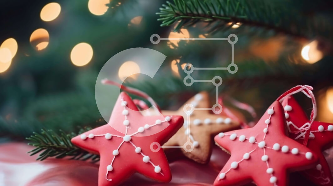 Intra Συλλεκτικό Ξύλινο Παζλ Plywood  4mm - Κομψό χριστουγεννιάτικο δέντρο διακοσμημένο με στολίδια αστεριών Σε Ξύλινο Κουτί - Διαστάσεις: 10x10 cm – 25 κομμάτια