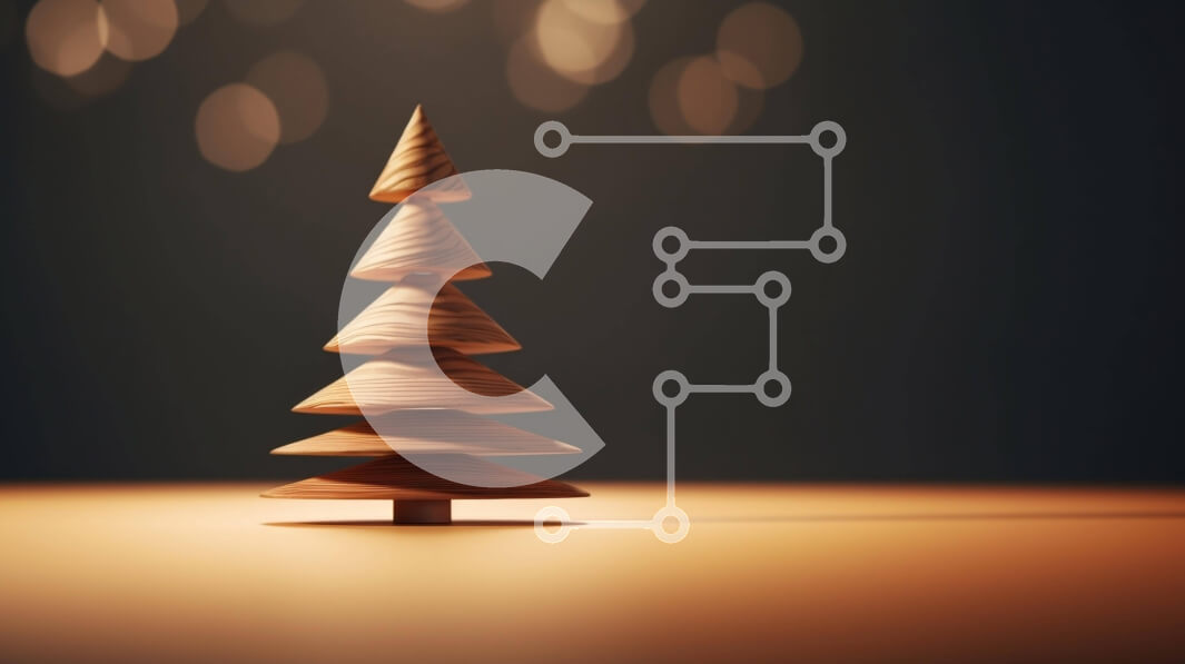 Intra Συλλεκτικό Ξύλινο Παζλ Plywood  4mm - Ξύλινο χριστουγεννιάτικο δέντρο με στολίδια Σε Ξύλινο Κουτί - Διαστάσεις: 10x10 cm – 25 κομμάτια