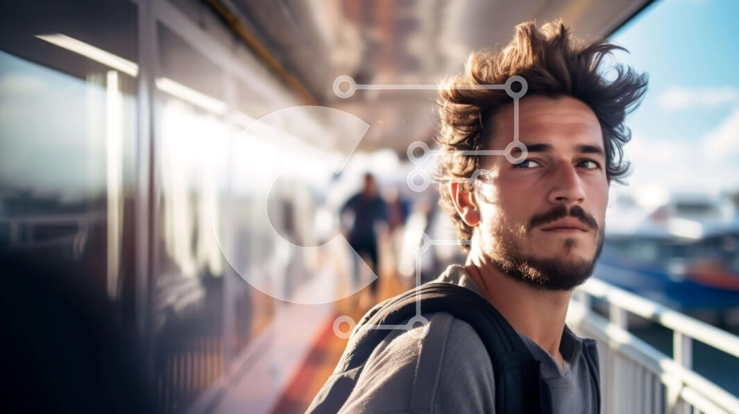 Intra Συλλεκτικό Ξύλινο Παζλ Plywood  4mm - Άτομο που απολαμβάνει τη θέα σε μια ανοιχτή πλατφόρμα τρένου Σε Ξύλινο Κουτί - Διαστάσεις Puzzle: 10x10 cm – 25 κομμάτια