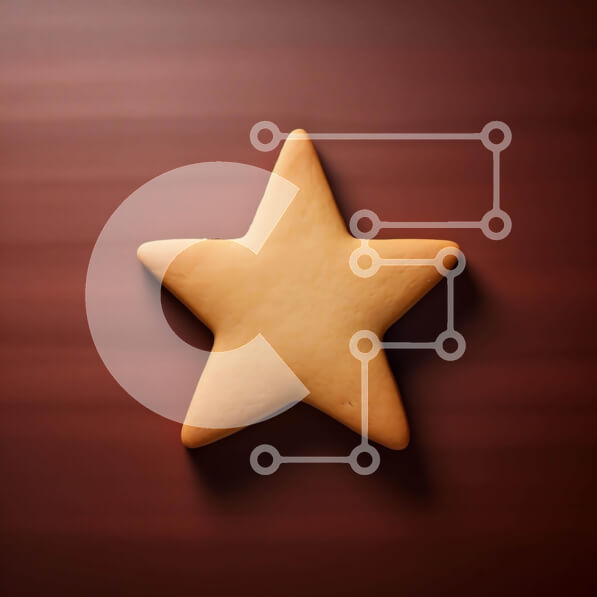 Σετ των 2 Intra Συλλεκτικό Ξύλινο Παζλ Plywood  4mm - Μπισκότο σε σχήμα αστεριού σε ξύλινη επιφάνεια Σε Ξύλινο Κουτί - Διαστάσεις: 10x10 cm – 25 κομμάτια