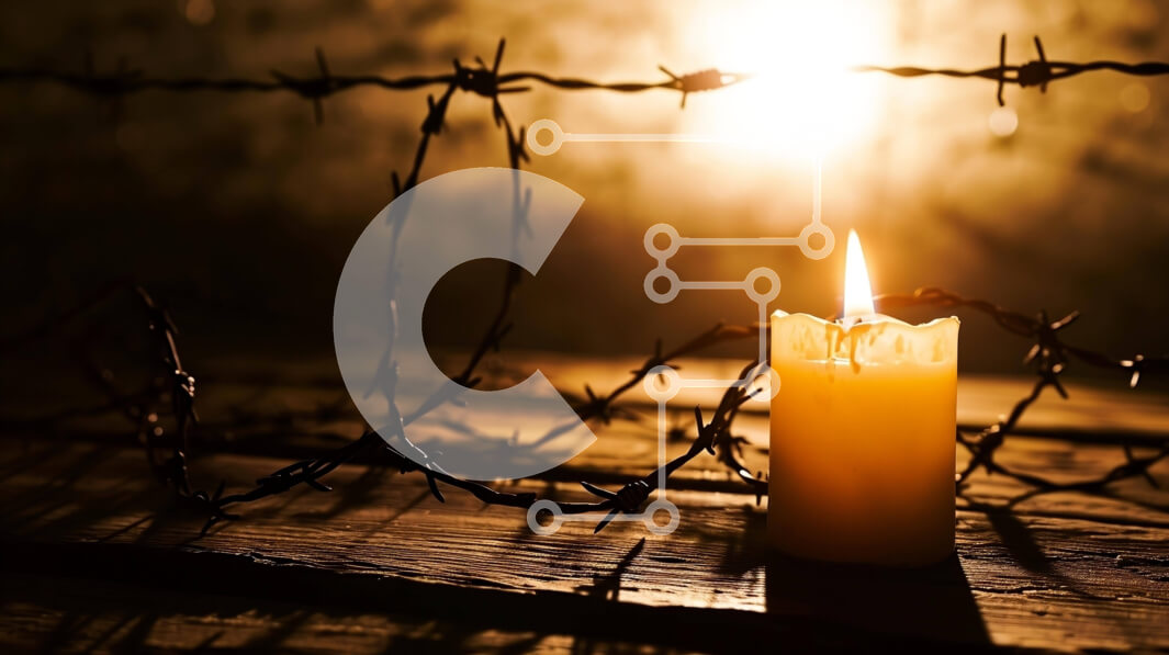 Intra Συλλεκτικό Ξύλινο Παζλ Plywood  4mm - Κερί μπροστά από συρματοπλέγματα Σε Ξύλινο Κουτί - Διαστάσεις Puzzle: 10x10 cm – 25 κομμάτια