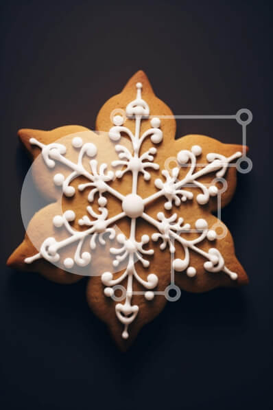 Σετ των 2 Intra Συλλεκτικό Ξύλινο Παζλ Plywood  4mm - Διακόσμηση μπισκότων με μελόψωμο με νιφάδα χιονιού Σε Ξύλινο Κουτί - Διαστάσεις: 10x10 cm – 25 κομμάτια