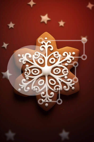 Σετ των 2 Intra Συλλεκτικό Ξύλινο Παζλ Plywood  4mm - Μπισκότο σε σχήμα νιφάδας χιονιού με λευκό πάγωμα και αστέρια Σε Ξύλινο Κουτί - Διαστάσεις: 10x10 cm – 25 κομμάτια