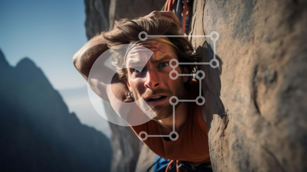 Intra Συλλεκτικό Ξύλινο Παζλ Plywood  4mm - Άνθρωπος που αναρριχείται στον σχηματισμό βράχου Σε Ξύλινο Κουτί - Διαστάσεις Puzzle: 10x10 cm – 25 κομμάτια