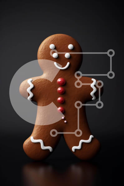 Σετ των 2 Intra Συλλεκτικό Ξύλινο Παζλ Plywood  4mm - Gingerbread Man Cookie με κόκκινα και λευκά διακοσμητικά Σε Ξύλινο Κουτί - Διαστάσεις: 10x10 cm – 25 κομμάτια