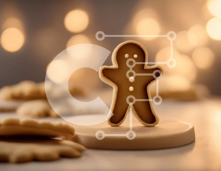 Σετ των 2 Intra Συλλεκτικό Ξύλινο Παζλ Plywood  4mm - Ειδώλιο άνδρα με μελόψωμο σε μπισκότα με εορταστικά φώτα Σε Ξύλινο Κουτί - Διαστάσεις: 10x10 cm – 25 κομμάτια