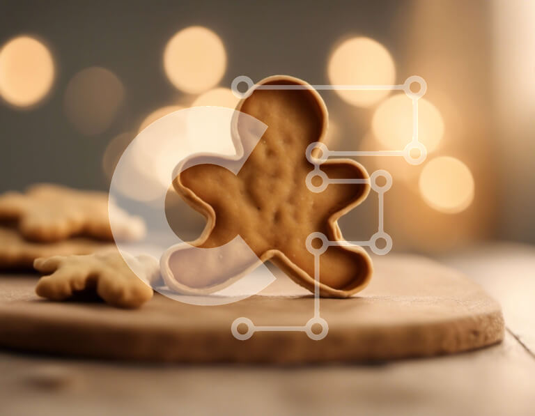 Σετ των 2 Intra Συλλεκτικό Ξύλινο Παζλ Plywood  4mm - Μπισκότα μελοψωμάτων σε ξύλινη σανίδα κοπής Σε Ξύλινο Κουτί - Διαστάσεις: 10x10 cm – 25 κομμάτια