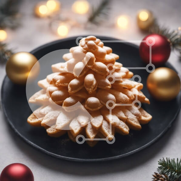 Σετ των 2 Intra Συλλεκτικό Ξύλινο Παζλ Plywood  4mm - Διακοσμητικό πεύκο σε ένα εορταστικό πιάτο Σε Ξύλινο Κουτί - Διαστάσεις: 10x10 cm – 25 κομμάτια