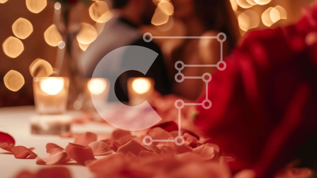 Intra Συλλεκτικό Ξύλινο Παζλ Plywood  4mm - Ρομαντικό σκηνικό δείπνου με κόκκινο ροδοπέταλα Σε Ξύλινο Κουτί - Διαστάσεις: 10x10 cm – 25 κομμάτια