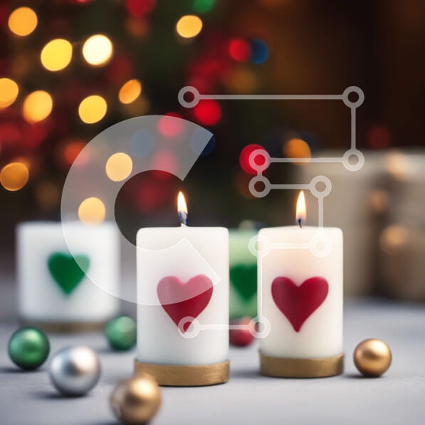 Intra Συλλεκτικό Ξύλινο Παζλ Plywood  4mm - Χριστουγεννιάτικα κεριά και στολίδια στο γιορτινό τραπέζι Σε Ξύλινο Κουτί - Διαστάσεις: 10x10 cm – 25 κομμάτια