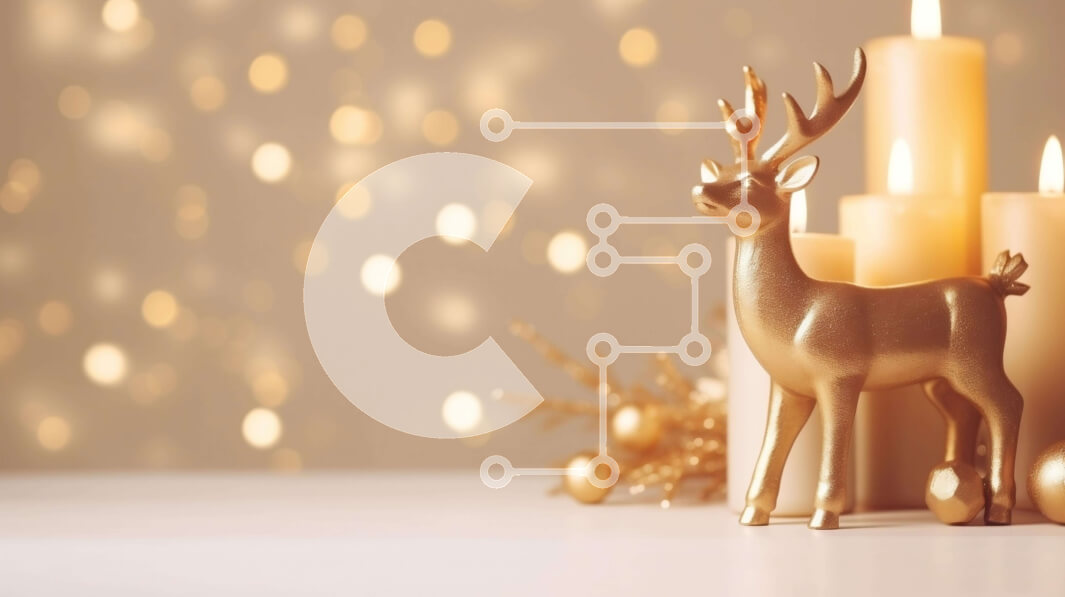 Intra Συλλεκτικό Ξύλινο Παζλ Plywood  4mm - Χρυσό ειδώλιο ελαφιού με κεριά σε λευκό φόντο Σε Ξύλινο Κουτί - Διαστάσεις: 10x10 cm – 25 κομμάτια