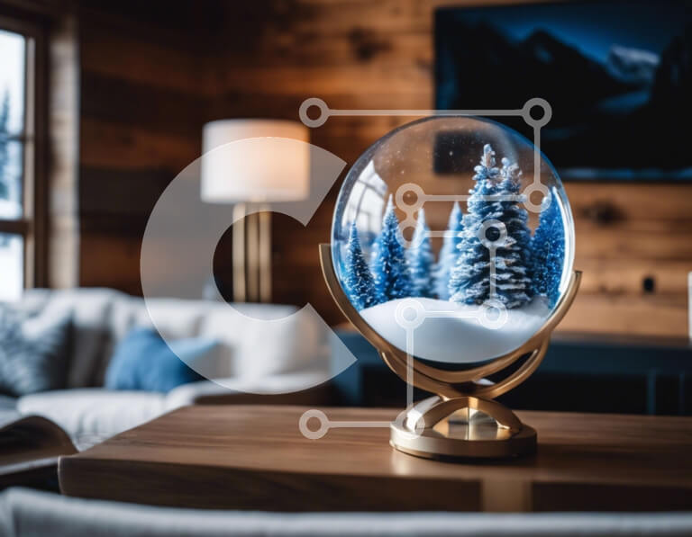 Intra Συλλεκτικό Ξύλινο Παζλ Plywood  4mm - Snow Globe στο τραπέζι στο σαλόνι Σε Ξύλινο Κουτί - Διαστάσεις Puzzle: 10x10 cm – 25 κομμάτια