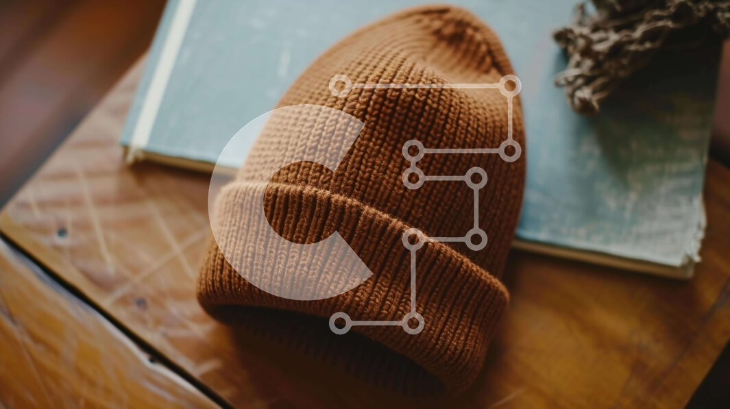 Intra Συλλεκτικό Ξύλινο Παζλ Plywood  4mm - Καφέ πλεκτό καπέλο Beanie στην κορυφή ενός ανοιχτού βιβλίου Σε Ξύλινο Κουτί - Διαστάσεις Puzzle: 10x10 cm – 25 κομμάτια