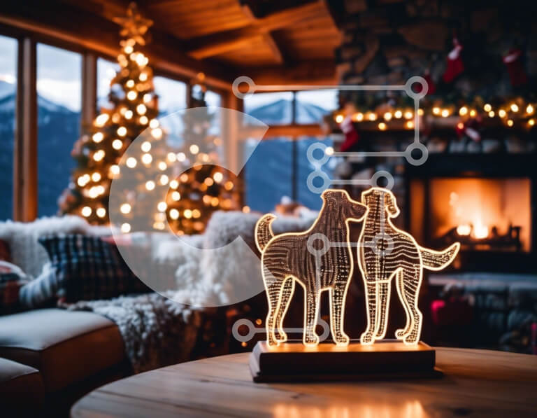 Intra Συλλεκτικό Ξύλινο Παζλ Plywood  4mm - Σαλόνι με θέμα τις διακοπές με τζάκι Σε Ξύλινο Κουτί - Διαστάσεις Puzzle: 10x10 cm – 25 κομμάτια