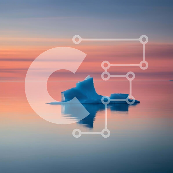 Intra Συλλεκτικό Ξύλινο Παζλ Plywood  4mm - Μοναχικό παγόβουνο που επιπλέει στο ηλιοβασίλεμα Σε Ξύλινο Κουτί - Διαστάσεις: 10x10 cm – 25 κομμάτια