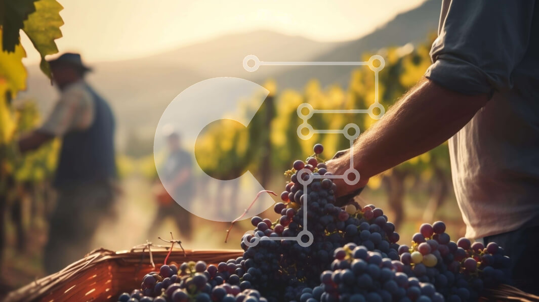 Intra Συλλεκτικό Ξύλινο Παζλ Plywood  4mm - Άνθρωποι που συγκομίζουν σταφύλια σε έναν αμπελώνα Σε Ξύλινο Κουτί - Διαστάσεις: 10x10 cm – 25 κομμάτια