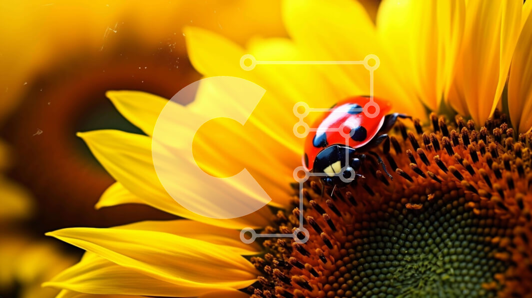 Intra Συλλεκτικό Ξύλινο Παζλ Plywood  4mm - Πασχαλίτσα στον ηλίανθο με άλλα έντομα Σε Ξύλινο Κουτί - Διαστάσεις: 10x10 cm – 25 κομμάτια