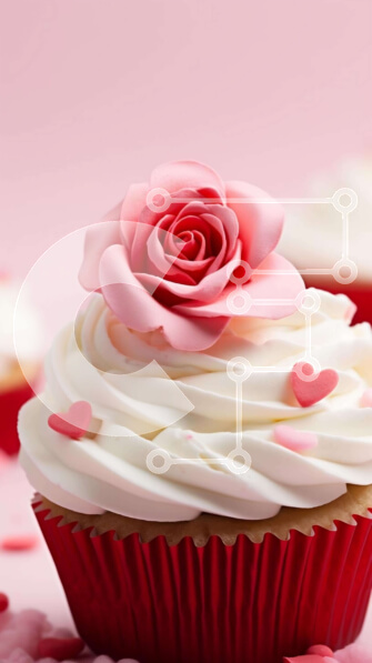 Intra Συλλεκτικό Ξύλινο Παζλ Plywood  4mm - Cupcake του Αγίου Βαλεντίνου με κόκκινα τριαντάφυλλα και καρδιές Σε Ξύλινο Κουτί - Διαστάσεις: 10x10 cm – 25 κομμάτια