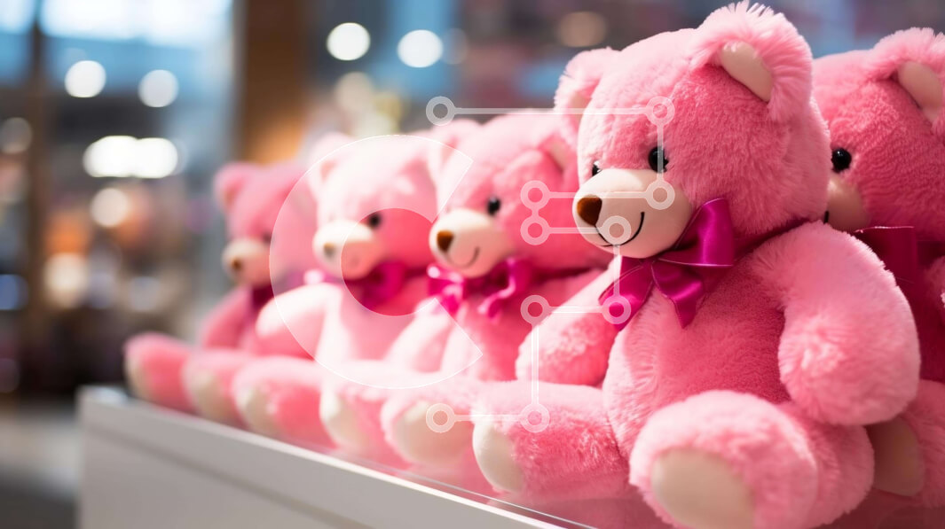 Intra Συλλεκτικό Ξύλινο Παζλ Plywood  4mm - Αξιολάτρευτα ροζ αρκουδάκια που εμφανίζονται στο ράφι Σε Ξύλινο Κουτί - Διαστάσεις: 10x10 cm – 25 κομμάτια