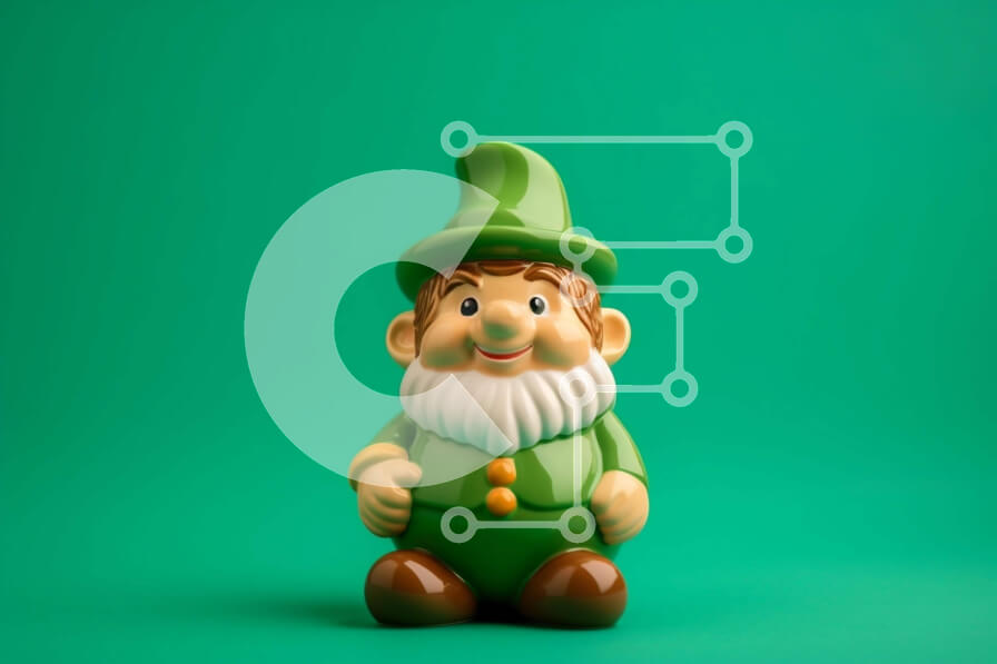 Intra Συλλεκτικό Ξύλινο Παζλ Plywood  4mm - Πράσινο ειδώλιο Gnome σε πράσινο φόντο Σε Ξύλινο Κουτί - Διαστάσεις: 10x10 cm – 25 κομμάτια