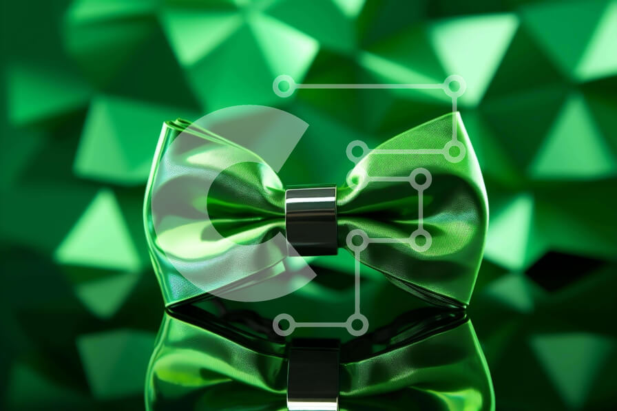 Intra Συλλεκτικό Ξύλινο Παζλ Plywood  4mm - Πράσινο παπιγιόν σε αφηρημένο γεωμετρικό φόντο Σε Ξύλινο Κουτί - Διαστάσεις Puzzle: 10x10 cm – 25 κομμάτια