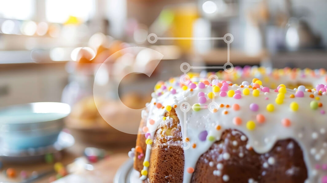 Σετ των 2 Intra Συλλεκτικό Ξύλινο Παζλ Plywood  4mm - Τούρτα Bundt με πολύχρωμα ψεκάσματα και γλάσο Σε Ξύλινο Κουτί - Διαστάσεις: 10x10 cm – 25 κομμάτια