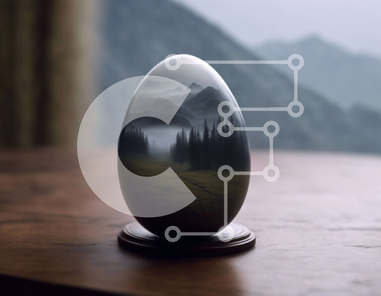 Intra Συλλεκτικό Ξύλινο Παζλ Plywood  4mm - Αυγό με γραφική θέα στο βουνό Σε Ξύλινο Κουτί - Διαστάσεις: 10x10 cm – 25 κομμάτια