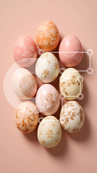 Intra Συλλεκτικό Ξύλινο Παζλ Plywood  4mm - Πολύχρωμα Πασχαλινά αυγά με σχέδια και χρώματα Σε Ξύλινο Κουτί - Διαστάσεις: 10x10 cm – 25 κομμάτια