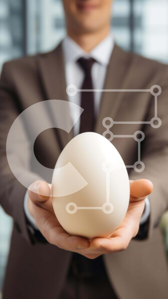 Intra Συλλεκτικό Ξύλινο Παζλ Plywood  4mm - Άτομο που κρατά ένα άσπρο αυγό Σε Ξύλινο Κουτί - Διαστάσεις: 10x10 cm – 25 κομμάτια